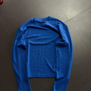 Royal Blue Ribbed Full-Sleeve T-Shirt